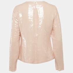 Diane Von Furstenberg Pink Sequin Crepe Menaro Top M