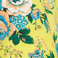 Pre Owned Diane Von Furstenberg Yellow Floral Print Silk Maxi Dress S