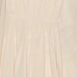 Pre Owned Diane Von Furstenberg Beige Silk New Fleurette Kimono Dress  L