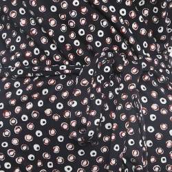 Pre Owned Diane Von Furstenberg Navy Blue Dot Print Silk Knit Wrap Dress XL