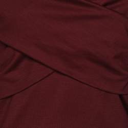 Pre Owned Diane Von Furstenberg Burgundy Wool Blend Bodycon Dress M