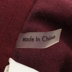 Pre Owned Diane Von Furstenberg Burgundy Wool Blend Bodycon Dress M