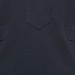 Pre Owned Diane Von Furstenberg Navy Blue Jersey Long Sleeve Indy Mini Dress M