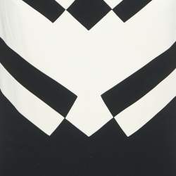 Pre Owned Diane Von Furstenberg Black Crepe Contrast Panel Gail Mini Dress M