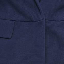 Pre Owned Diane Von Furstenberg Blue Knit Single Breasted Reiko Blazer M