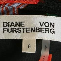 Pre Owned Diane Von Furstenberg Black Floral Print Satin Asymmetric Sleeveless Maxi Dress M