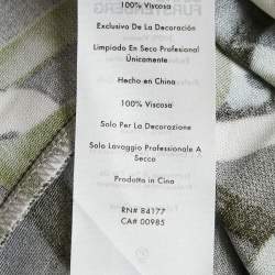 Pre Owned Diane Von Furstenberg Multicolor Chain Print Jersey Button Front Belted Dress M