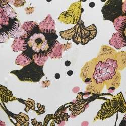 Pre Owned Diane Von Furstenberg White Printed Silk Belted Shirt Dress L