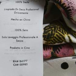 Pre Owned Diane Von Furstenberg White Printed Silk Belted Shirt Dress L