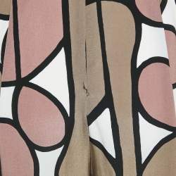 Diane Von Furstenberg Multicolor Printed Silk Belted Jumpsuit M