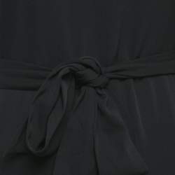 Pre Owned Diane Von Furstenberg Black Silk Midi Dress M