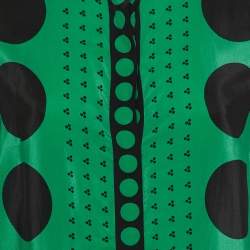 Diane Von Furstenberg Green Polka Dot Silk Button Front Shirt L 
