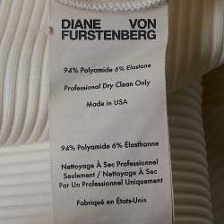 Diane Von Furstenberg White Rib Knit T-Shirt S