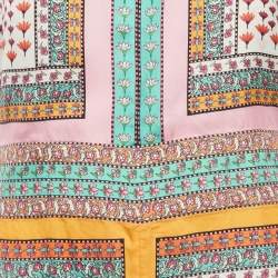 Diane Von Furstenberg Pink/Blue Floral Print Silk Jalessa Jumpsuit M