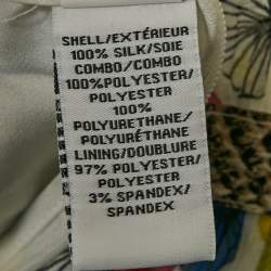 Pre Owned Diane Von Furstenberg White/Blue Floral Print Silk Lelani Maxi Dress S