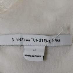 Diane Von Furstenberg White Lace Mini Dress M