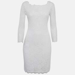 Diane Von Furstenberg White Lace Mini Dress M