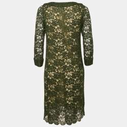 Diane Von Furstenberg Green Corded Lace Elisa Dress M