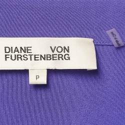 Diane Von Furstenberg Purple Button Front Belted Midi Shirt Dress S