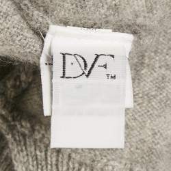 Pre Owned Diane Von Furstenberg Grey Cashmere Turtle Neck Sweater M/L