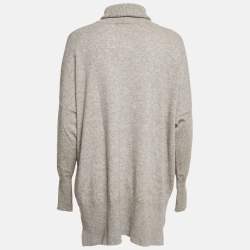 Pre Owned Diane Von Furstenberg Grey Cashmere Turtle Neck Sweater M/L