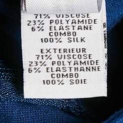 Pre Owned Diane Von Furstenberg Blue Jersey Esme Pencil Skirt L