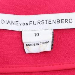Diane Von Furstenberg Pink Colorblock Crepe Shift Dress L