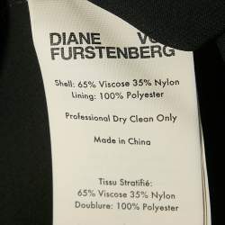 Diane Von Furstenberg Black Chiffon Dobby Wrap Dress S