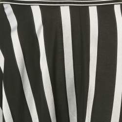 Diane Von Furstenberg Black Striped Jacquard Crepe Maxi Skirt L