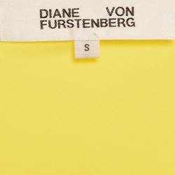 Diane von Furstenberg Yellow Floral Print Silk Long Dress S