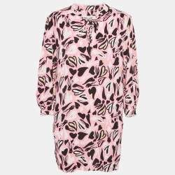 Diane Von Furstenberg Pink Printed Crepe Mini Dress M