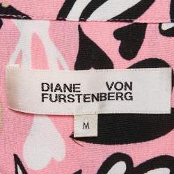 Diane Von Furstenberg Pink Printed Crepe Mini Dress M