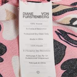 Diane Von Furstenberg Pink Printed Crepe Mini Dress M