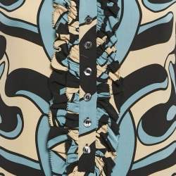 Pre Owned Diane Von Furstenberg Multicolor Printed Silk Shift Dress M