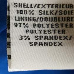 Pre Owned Diane Von Furstenberg Blue Silk Catroux Wrap Dress S