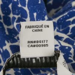 Diane Von Furstenberg Blue Printed Off-Shoulder Jumpsuit XL