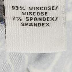 Diane Von Furstenberg Blue Printed Off-Shoulder Jumpsuit XL