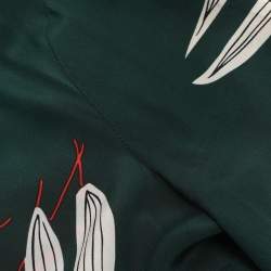 Diane Von Furstenberg Green Printed Silk Dress S