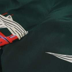 Diane Von Furstenberg Green Printed Silk Dress S