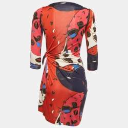 Pre Owned Diane Von Furstenberg Multicolor Printed Jersey Mini Dress M