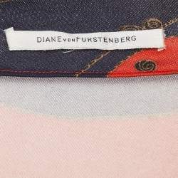Pre Owned Diane Von Furstenberg Multicolor Printed Jersey Mini Dress M