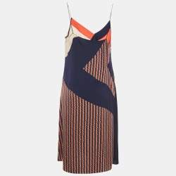 Diane Von Furstenberg Multicolor Textured Silk Frederica Midi Dress M