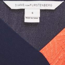Diane Von Furstenberg Multicolor Textured Silk Frederica Midi Dress M