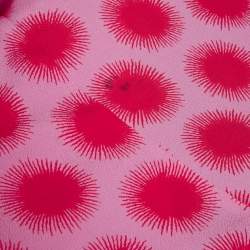 Pre Owned Diane Von Furstenberg Pink Printed Crepe Wrap Dress S