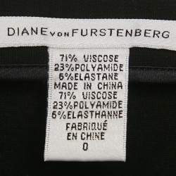 Pre Owned Diane Von Furstenberg Black Crepe Mini Skirt XS