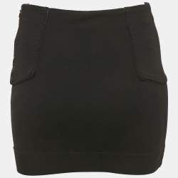 Pre Owned Diane Von Furstenberg Black Crepe Mini Skirt XS