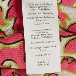 Diane Von Furstenberg Pink Printed Mesh Ruched Dress M