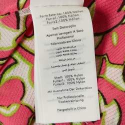 Diane Von Furstenberg Pink Printed Mesh Ruched Dress M