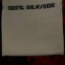 Pre Owned Diane Von Furstenberg Black/Red Printed Silk Prita Dress M