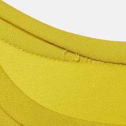 Pre Owned Diane Von Furstenberg Acid Yellow Jersey Oka Sheath Dress M